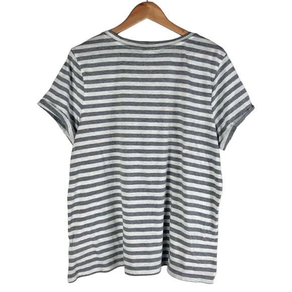 Torrid Women’s 1X Gray White Striped “Be You” Graphic Slim Fit Crew Tee - Picture 5 of 10